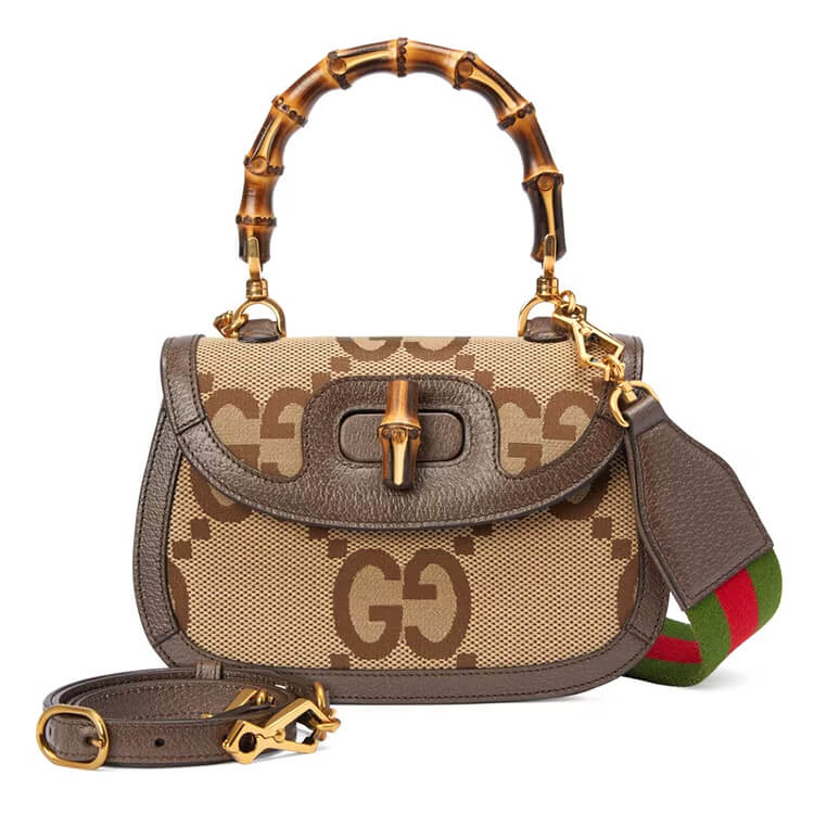 Gucci Bamboo 1947 Jumbo GG Small Top Handle Bag