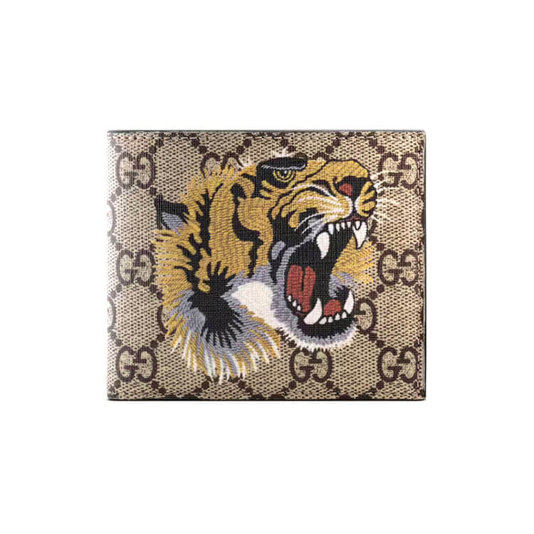 Gucci Tiger Print GG Supreme Wallet